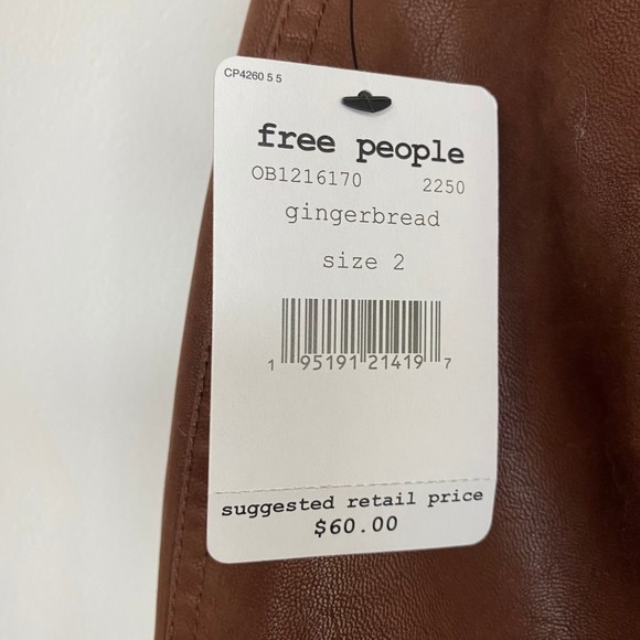 NEW FREE PEOPLE woman's size 2 vegan suede modern femme gingerbread mini skirt - Picture 8 of 10